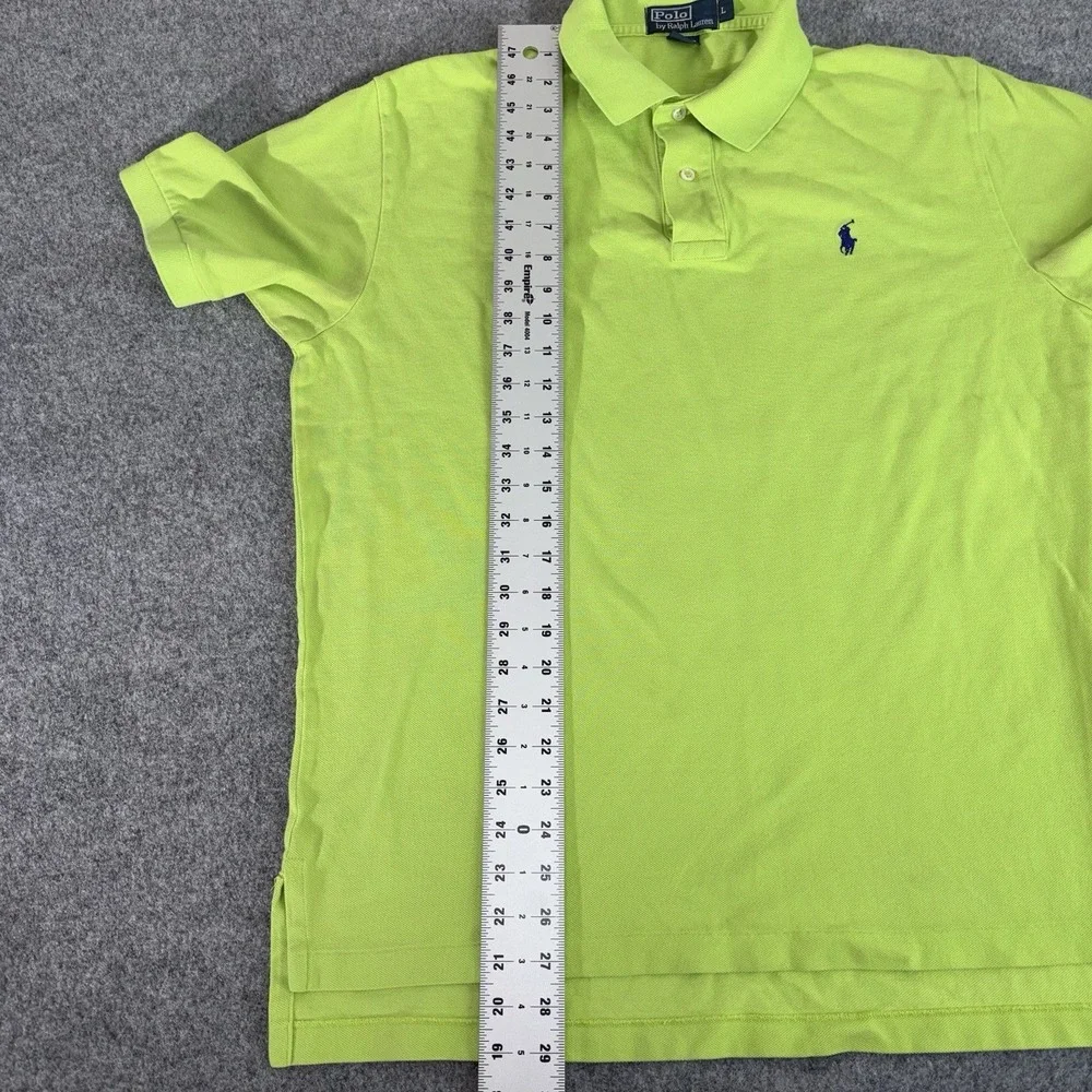 Polo Ralph Lauren Shirt Men's Large Lime Green Short Sleeve‎ Polo Classic Logo
